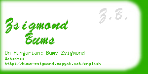 zsigmond bums business card